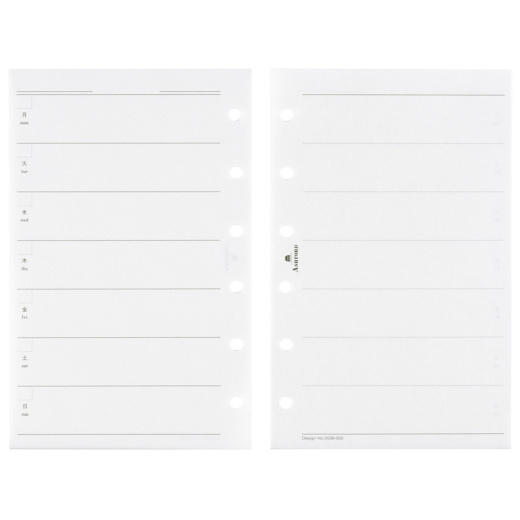 日付無週間ダイアリー(レフト式) MINI6 ［0036］ リフィル ASHFORD