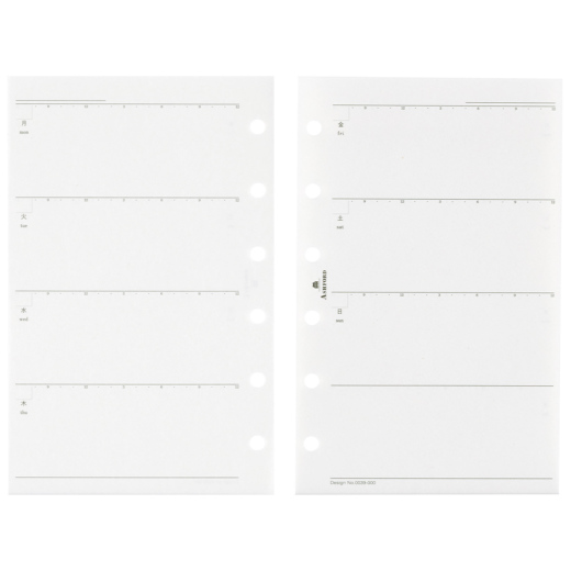 日付無週間ダイアリー(セパレイト式) MINI6［0039］ リフィル ASHFORD