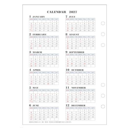 ktmk本日リフィルご購入の追加 週間ダイアリー(ホリゾンタル式)A5［0473］ リフィル ASHFORD