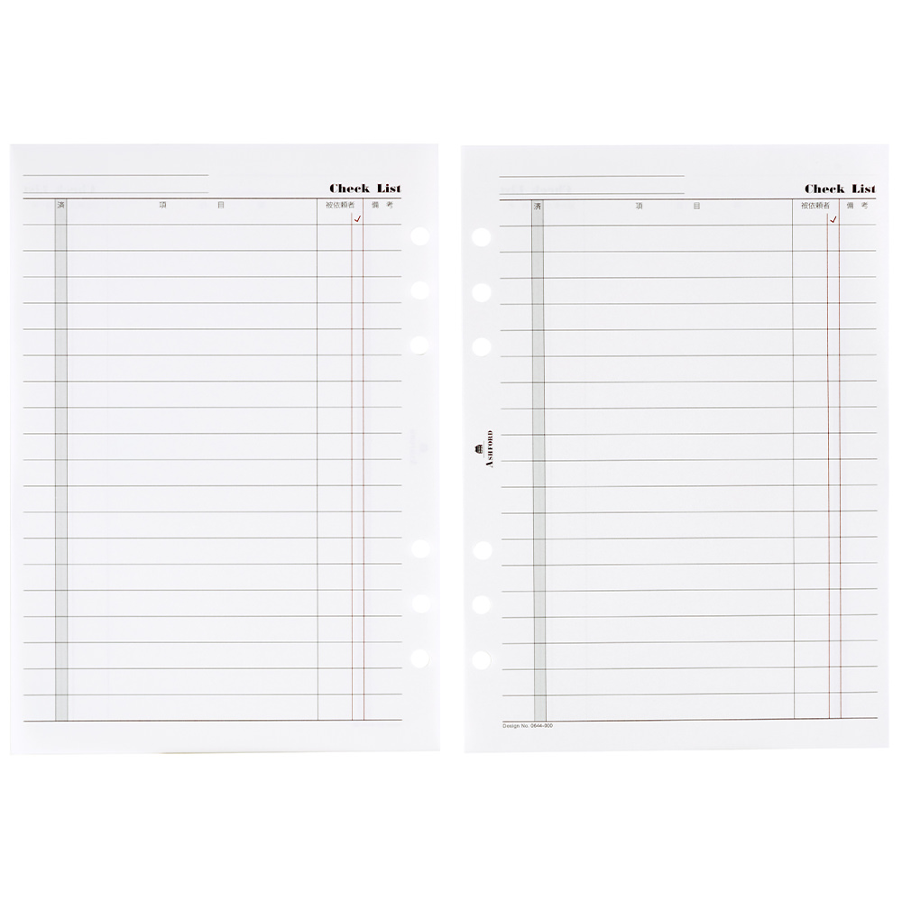 チェックリスト A5 ［0644］ リフィル ASHFORD